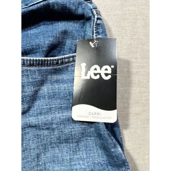 Lee Pants Capri Womens 24WM Blue Regular Fit Belted Pocketed Jeans Ladies. - Picture 5 of 14